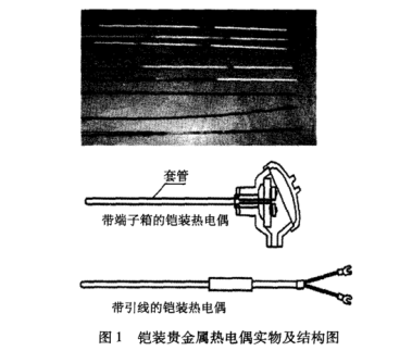 鎧裝貴金屬熱電偶實(shí)物及結(jié)構(gòu)圖